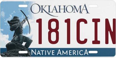 OK license plate 181CIN