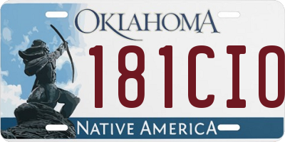 OK license plate 181CIO