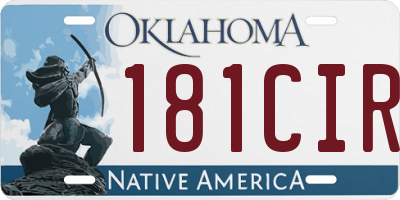 OK license plate 181CIR