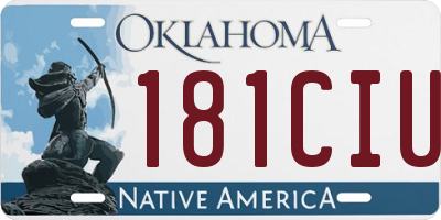 OK license plate 181CIU