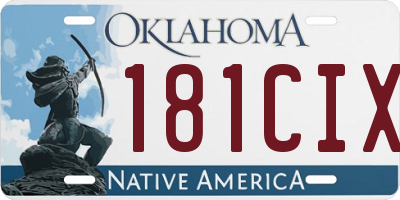 OK license plate 181CIX