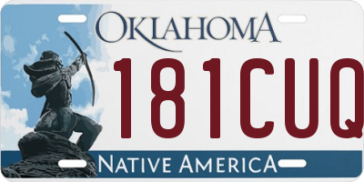 OK license plate 181CUQ