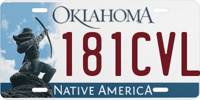 OK license plate 181CVL