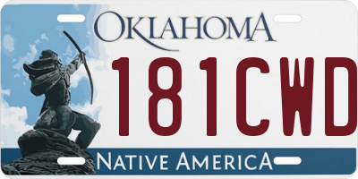 OK license plate 181CWD