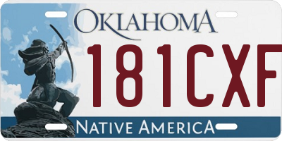 OK license plate 181CXF