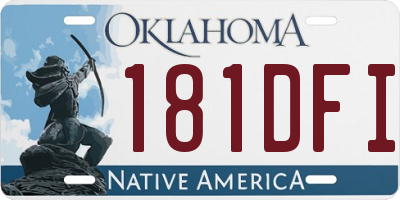 OK license plate 181DFI