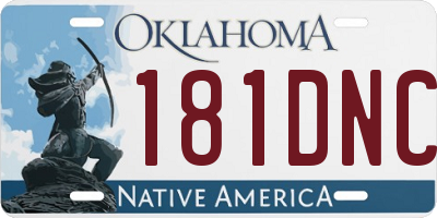 OK license plate 181DNC
