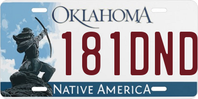 OK license plate 181DND