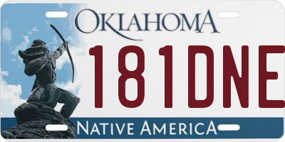 OK license plate 181DNE
