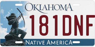 OK license plate 181DNF