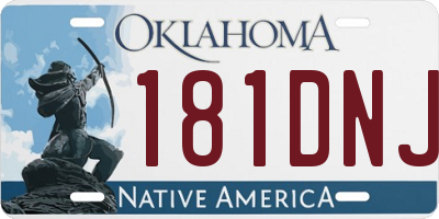 OK license plate 181DNJ