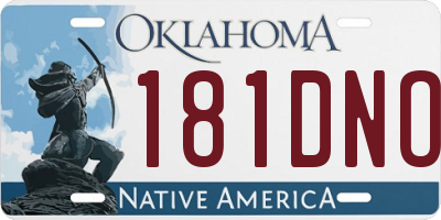 OK license plate 181DNO
