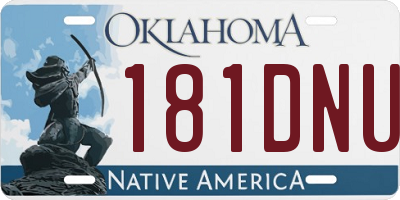 OK license plate 181DNU