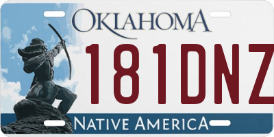 OK license plate 181DNZ