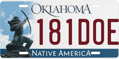 OK license plate 181DOE