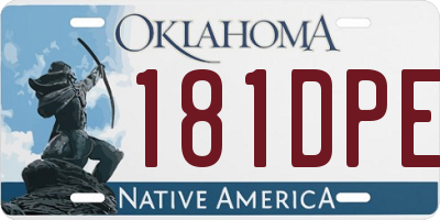 OK license plate 181DPE