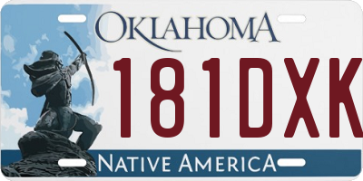 OK license plate 181DXK