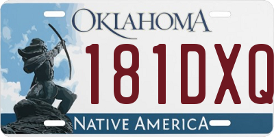 OK license plate 181DXQ