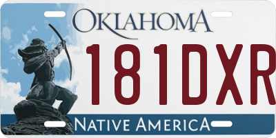 OK license plate 181DXR