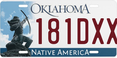 OK license plate 181DXX