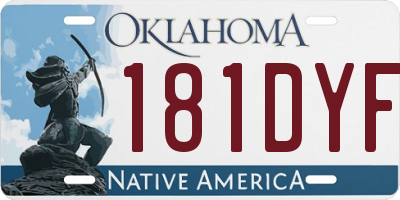 OK license plate 181DYF