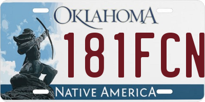 OK license plate 181FCN