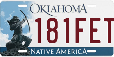 OK license plate 181FET