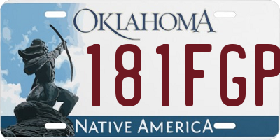 OK license plate 181FGP
