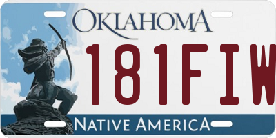 OK license plate 181FIW