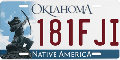 OK license plate 181FJI