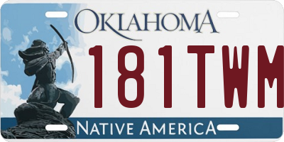 OK license plate 181TWM