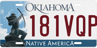 OK license plate 181VQP