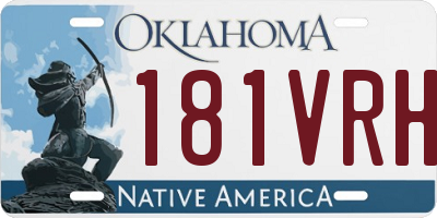 OK license plate 181VRH
