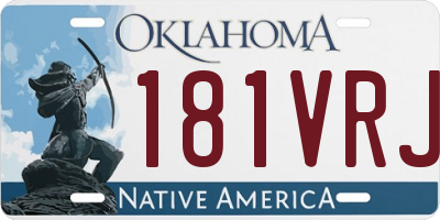 OK license plate 181VRJ