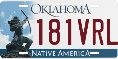 OK license plate 181VRL