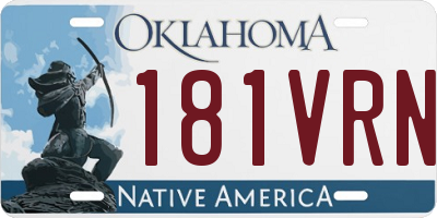OK license plate 181VRN