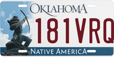 OK license plate 181VRQ