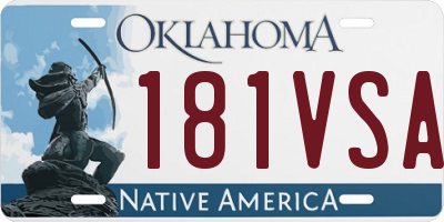 OK license plate 181VSA