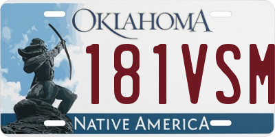 OK license plate 181VSM