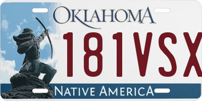 OK license plate 181VSX
