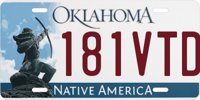 OK license plate 181VTD