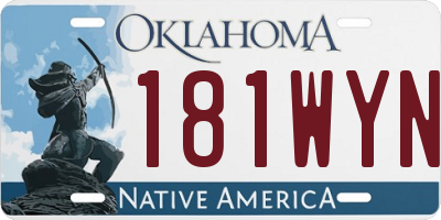 OK license plate 181WYN