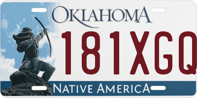 OK license plate 181XGQ