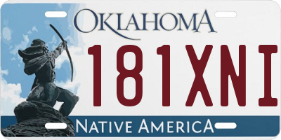 OK license plate 181XNI