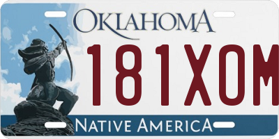 OK license plate 181XOM