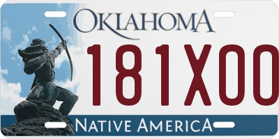 OK license plate 181XOO