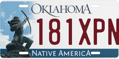 OK license plate 181XPN