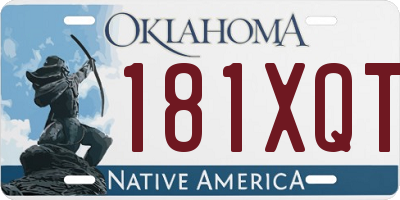 OK license plate 181XQT