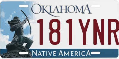 OK license plate 181YNR