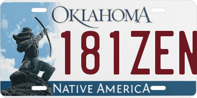 OK license plate 181ZEN